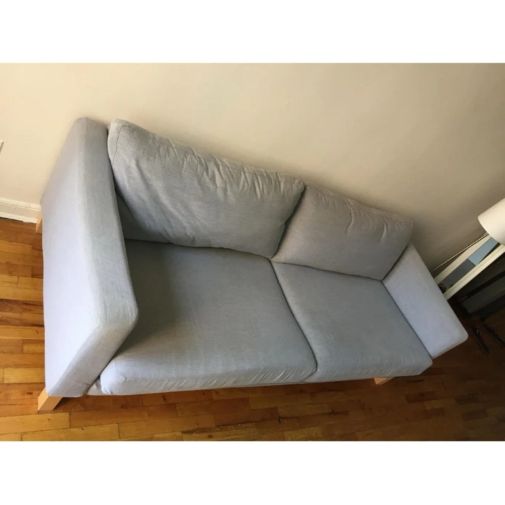 Modern Light Gray Fabric Three-Seater Sofa COVER SET